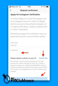 verify your instagram account